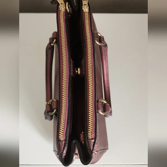 Coach Surrey Metallic  Pink/Raspberry/Wine Handbag - Picture 5 of 7